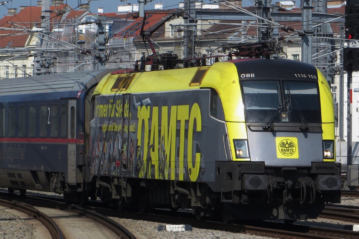 Am 21 Mai 2023 treft 1116 153 mit der NightJet aus Genua in Wien Hbf ein.