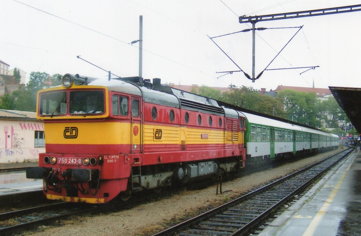 Am 22 Mai 2008 steht CD 750 243 in Brno hl.n.