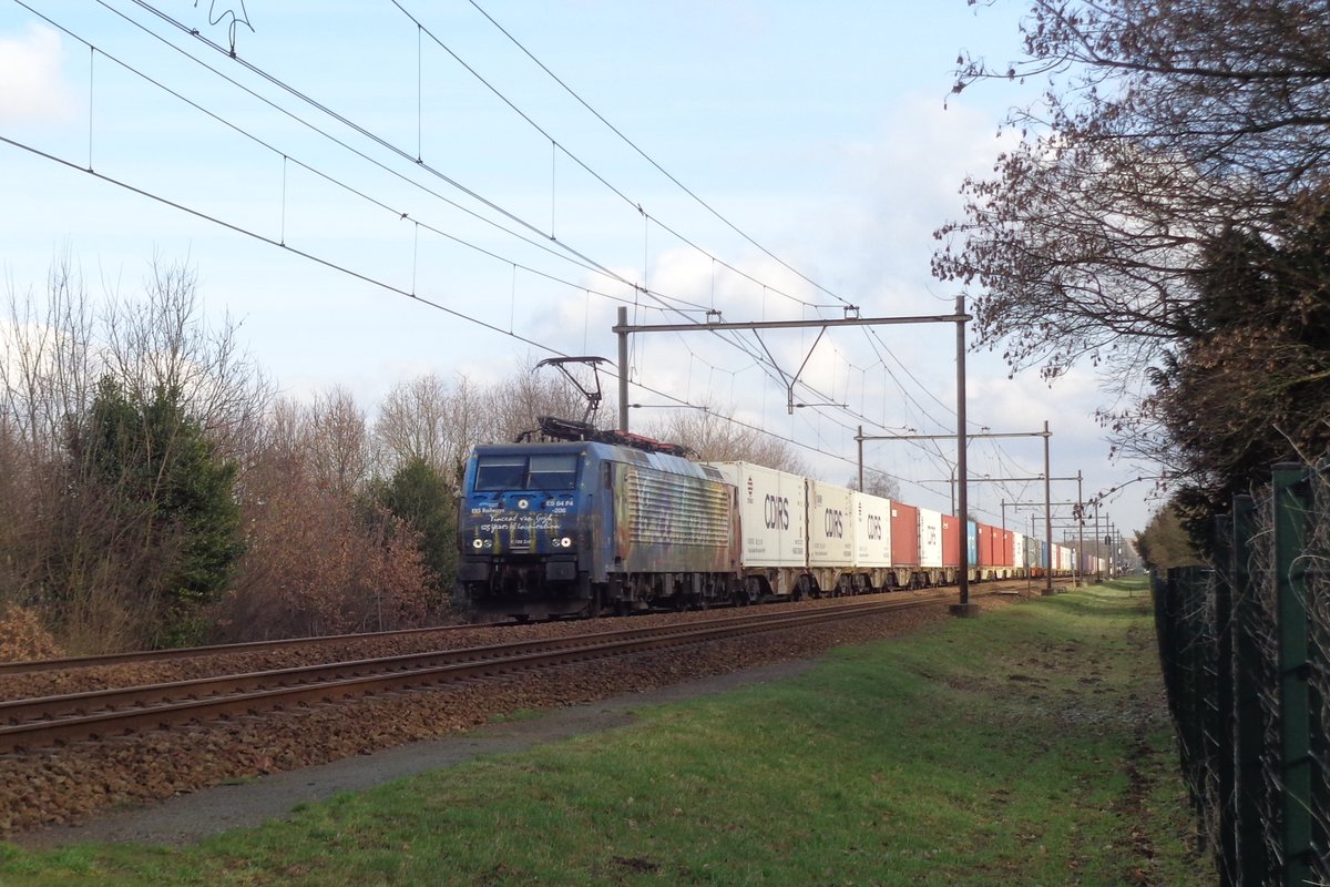 Am 29 Jnner 2019 durchfahrt ex-ERS, heute LTE 189 206 Wijchen. 