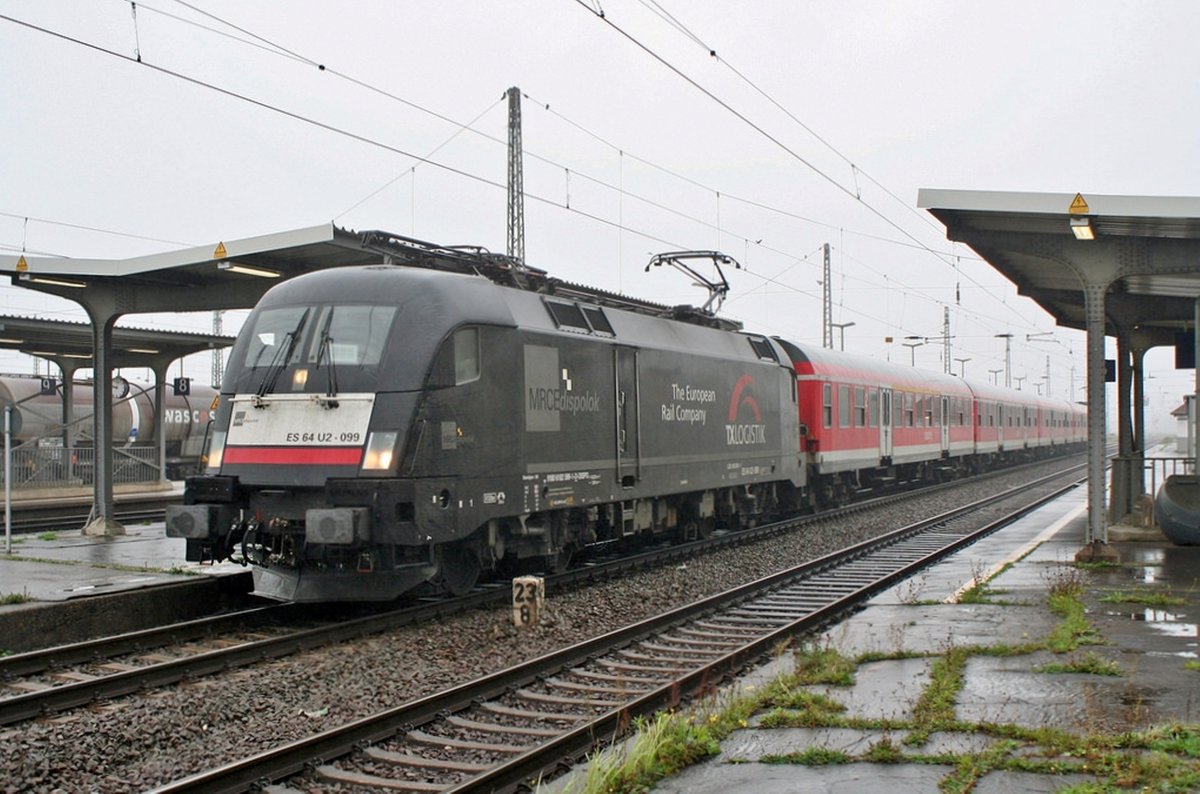 Am miesen 1 Juni 2013 steht U2-099 -mit TXLogistiscs-Aufkleber, aber bei DB Regio als Söldner in Dienst- in Grosskorbetha. 