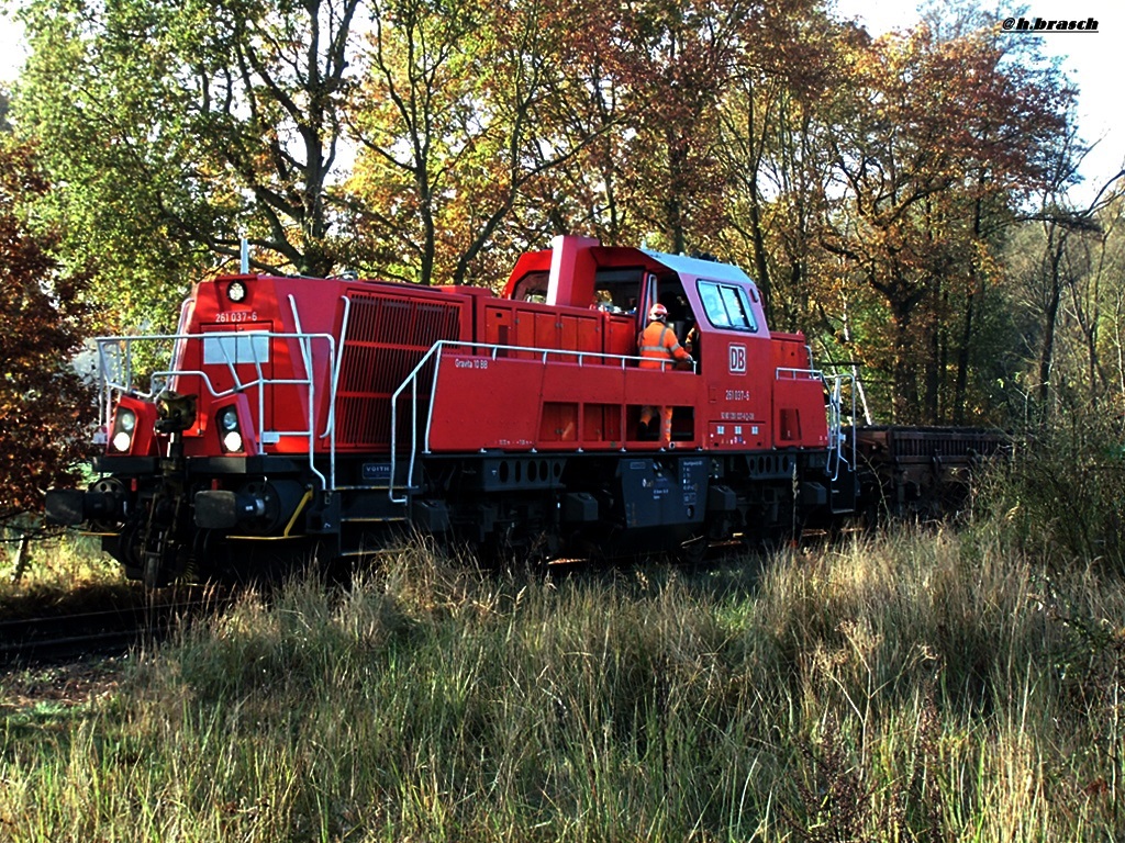 ankunft der 261 037-6 am bhf glinde,datum 07.11.14