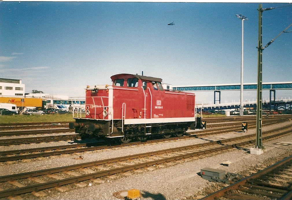 Auch in Mukran konnte ich 346 834 fotografieren wo sie mir im Juli 1998 vor die Linse fuhr.