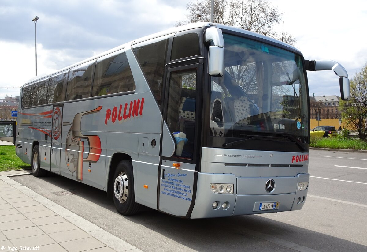 Autoservizi Pollini aus Alfonsine | CX-126VX | Mercedes-Benz Tourismo RHD | 08.04.2016 in Stuttgart