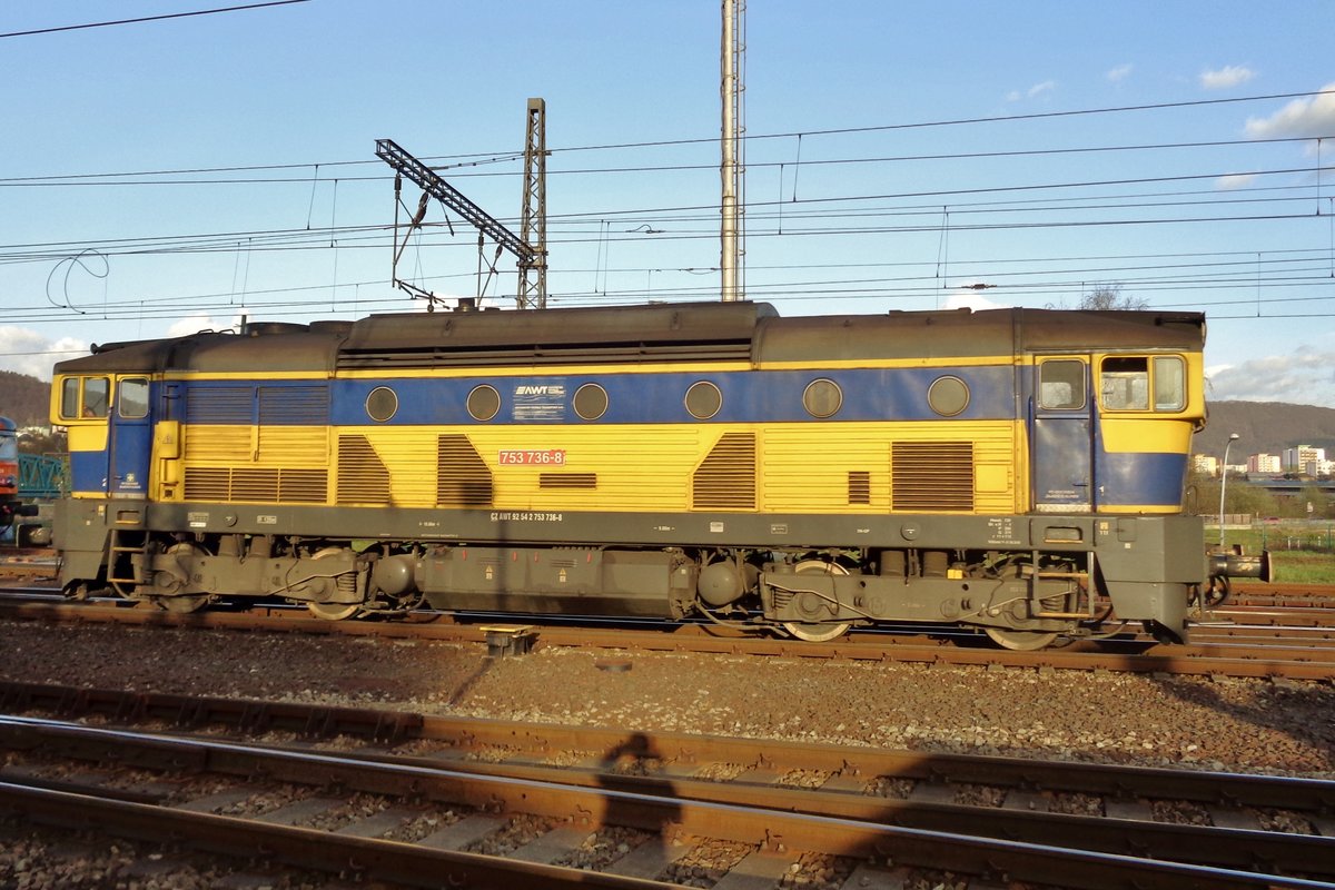 AWT/OKD 753 736 durchfahrt am 6 April 2017 Decin hl.n.