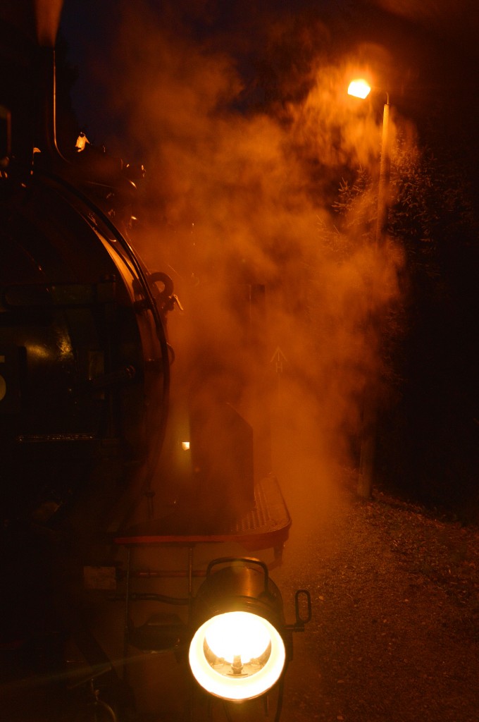 Bei einem Halt mit P 1010 in Vierenstra�e konnte der Abdampf der 99 1772-5 mit Hilfe der Bahnsteigbeleuchtung gut eingesetzt werden. (2)