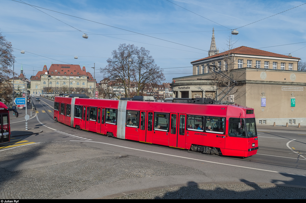 BERNMOBIL Vevey-Tram 731, Helvetiaplatz, 27. November 2016.