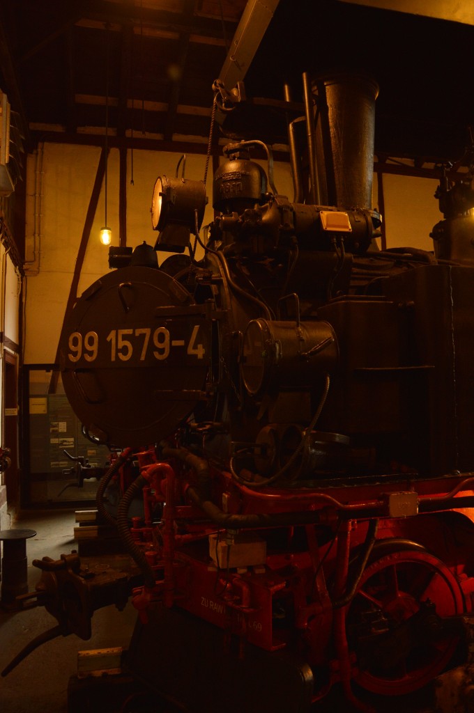 Blick auf die Rauchkammer der 99 579 in Rittersgr�n am 23.10.2015