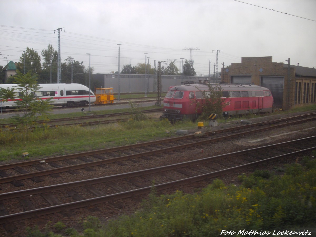 BR 218 abgestellt am Bahhof Leipzig Hbf am 8.9.14