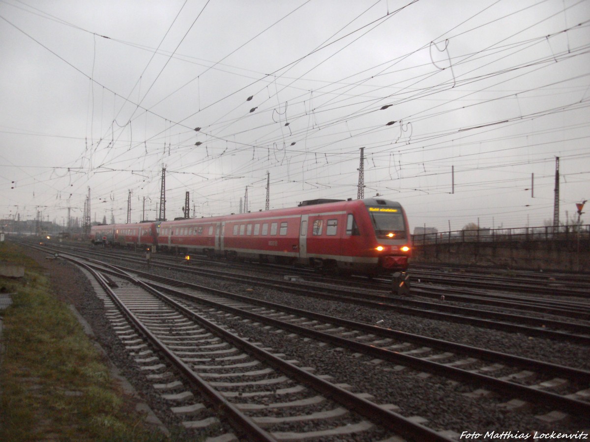 BR 612 im Doppelpack auf Rangierfahrt in den Bahnhof Halle (Saale) Hbf am 19.11.14