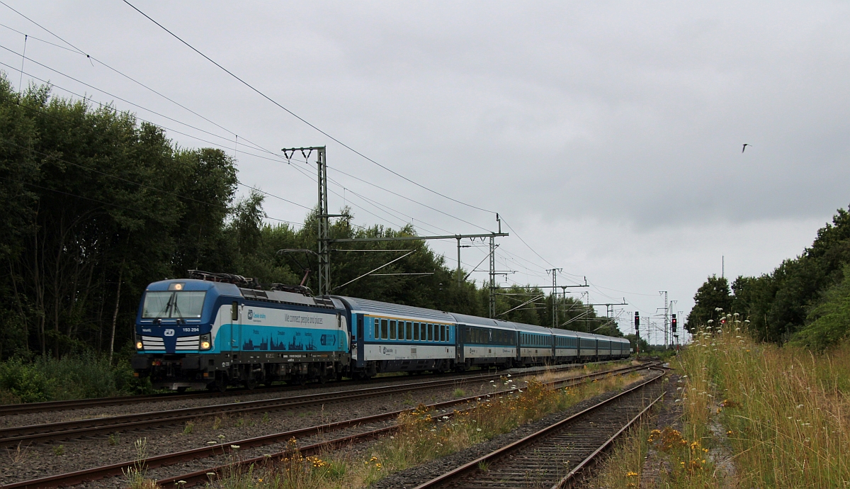 CD/ELL 193 294 mit EC 175 in Jübek am 23.07.2022