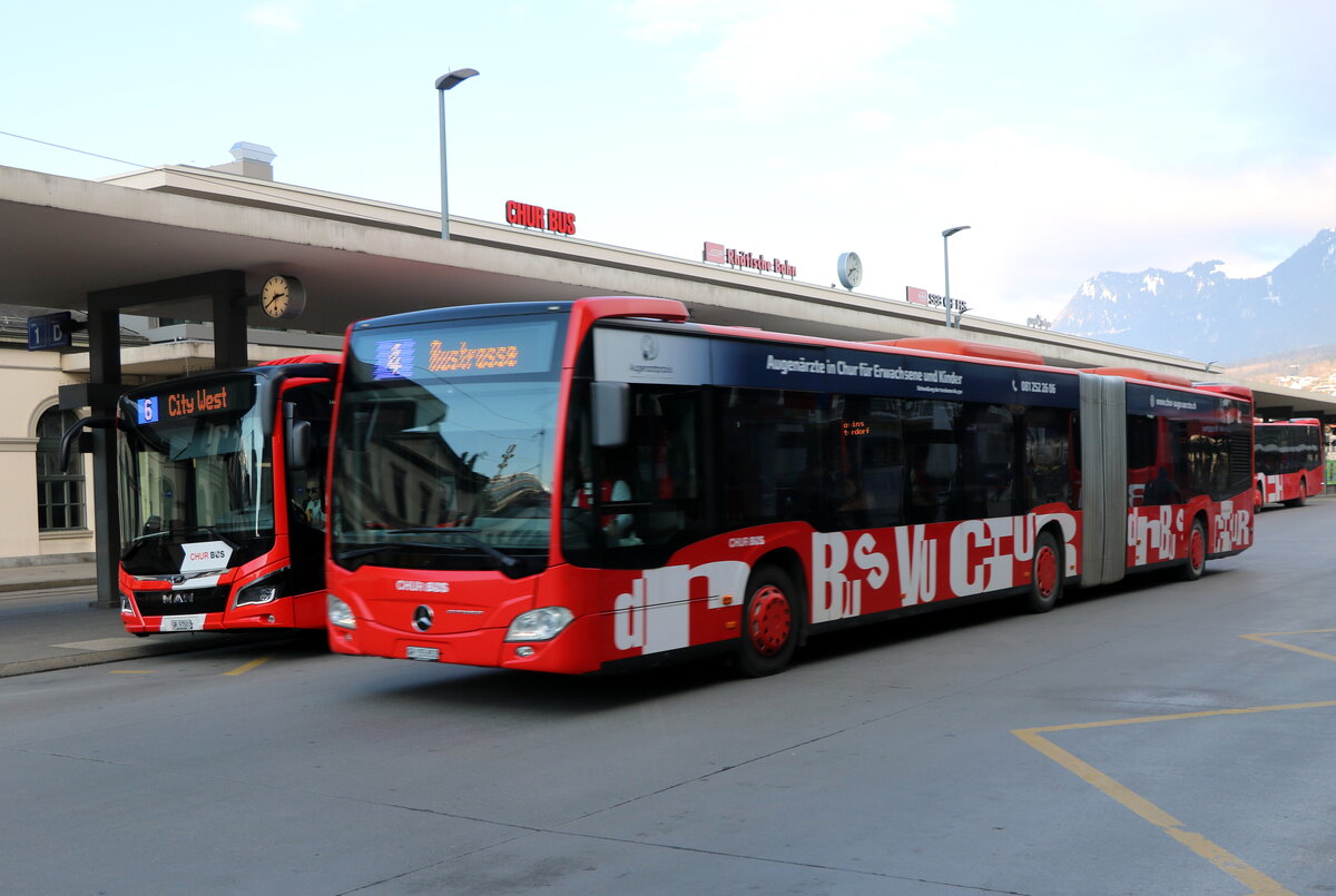 Chur Bus, Chur - Nr. 52/GR 155'852 - Mercedes am 15. Januar 2025 beim Bahnhof Chur (Aufnahme: Martin Beyer)