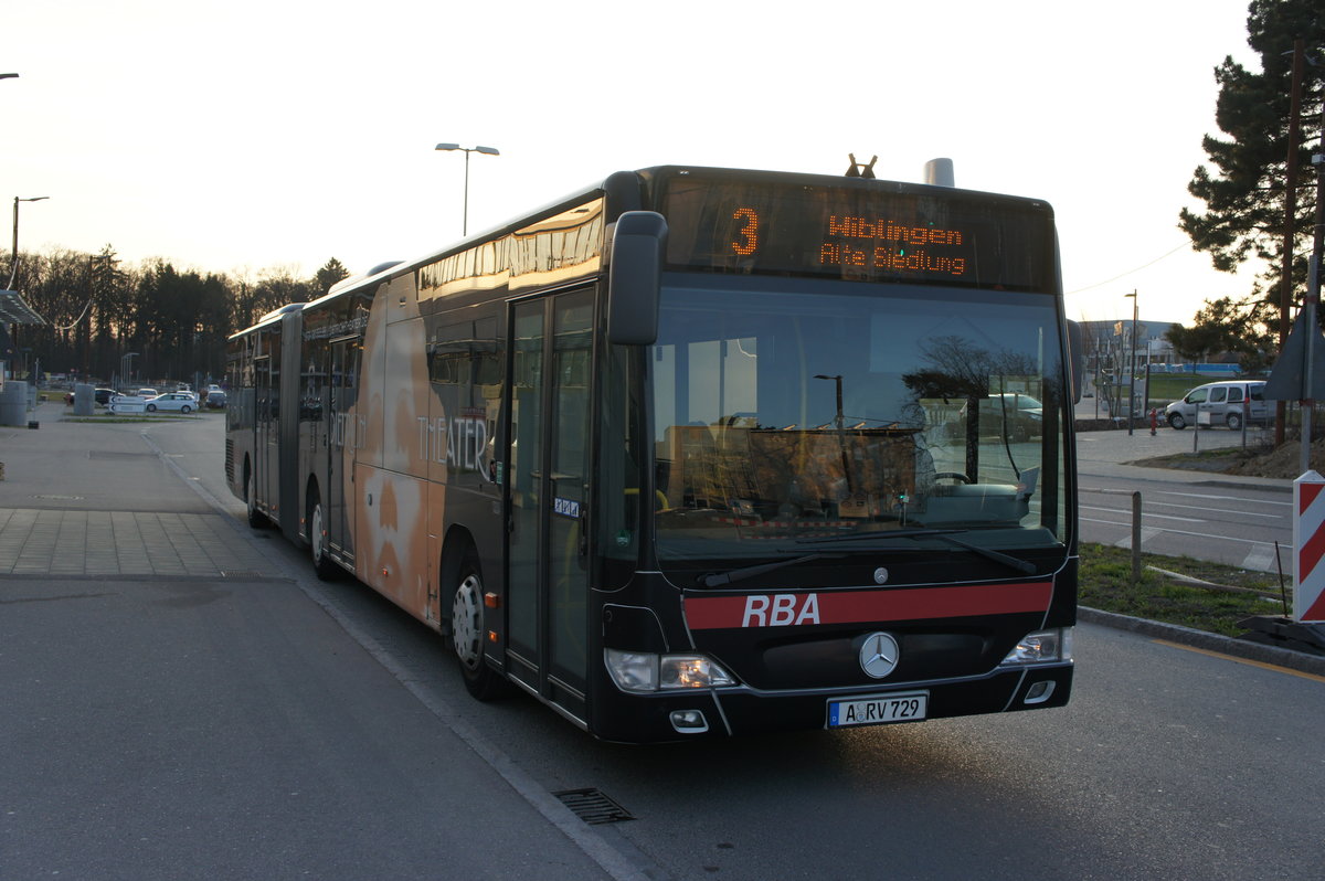 Citaro O530 G Facelift stehend an der Uniklinik am 26.3.2017. Dieser fhrt im Auftrag der SWU Verkehr.