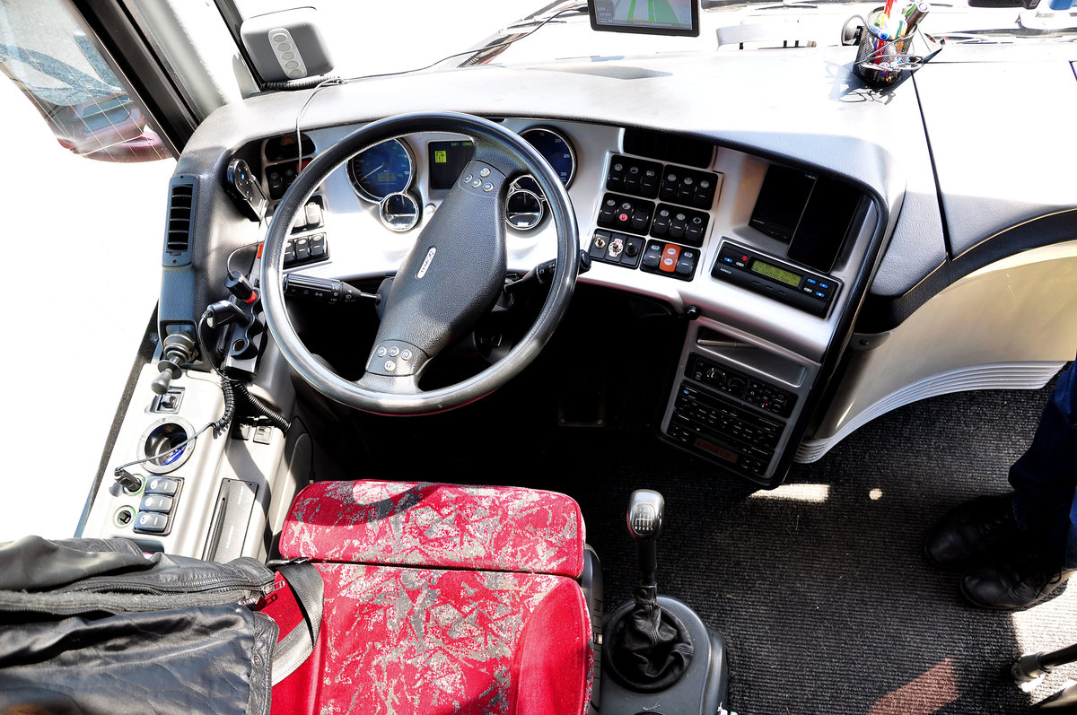 Cockpit im Temsa Diamond aus Ungarn,in Krems gesehen.