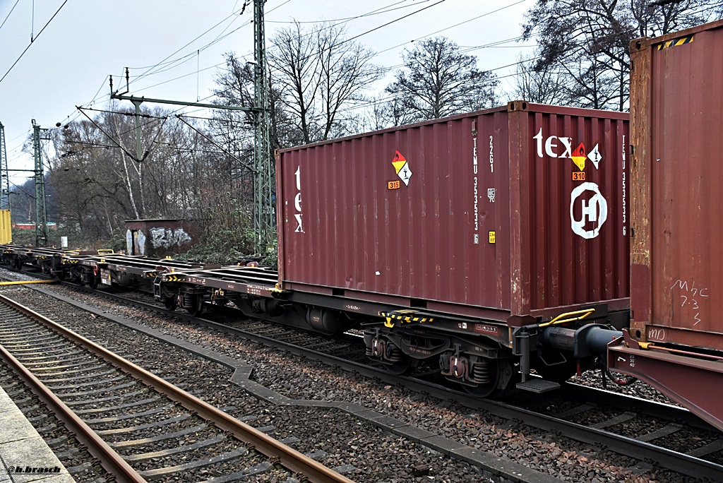 containertragwagen der gattung SGGRSS 576.0,zugelassen auf 33 54 4960 389-3,harburg 13.02.16