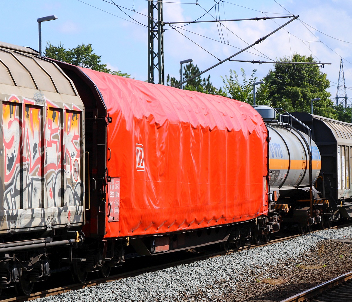 D-DB 31 80 3553 153-8 Gattung Rins 655 vierachsiger Schiebeplanenwagen. Jübek 25.08.2022