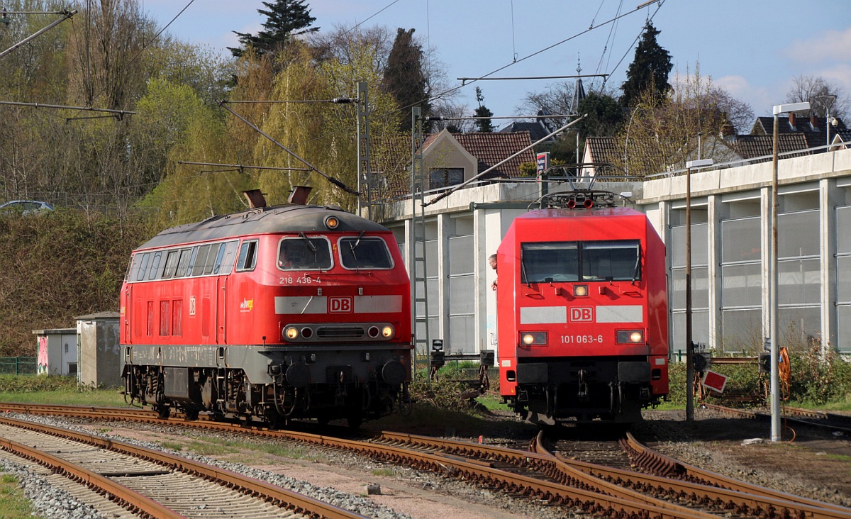 DB 101 063-6 und 218 436-4 beim Treffen in Itzehoe. 18.04.2023 M.S/D.P