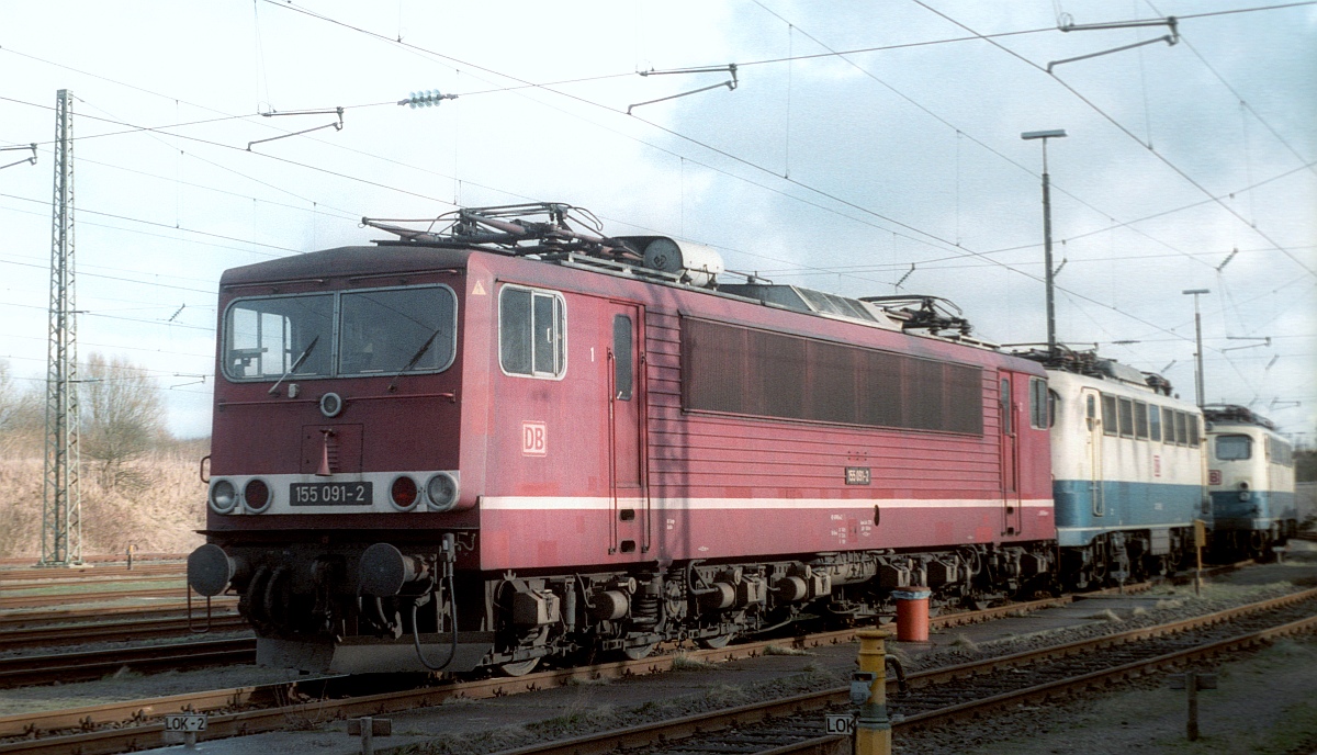 DB 155 091-2, Bw Flensburg-Peelwatt 07.02.1999 M.S/D.S