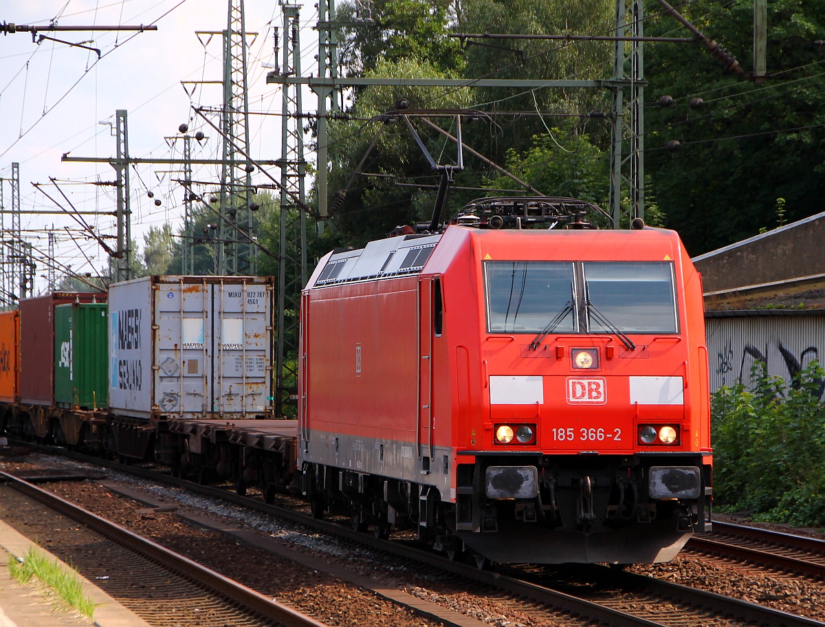 DB 185 366-2 eingesetzt als Kistenschlepper in HH-Harburg. 06.08.2014