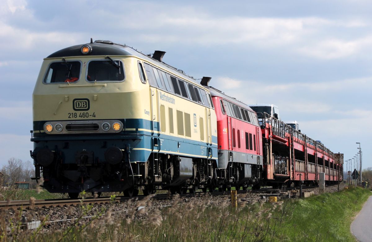 DB 218 460-4 + 481-0 Lehnshallig 13.04.2019