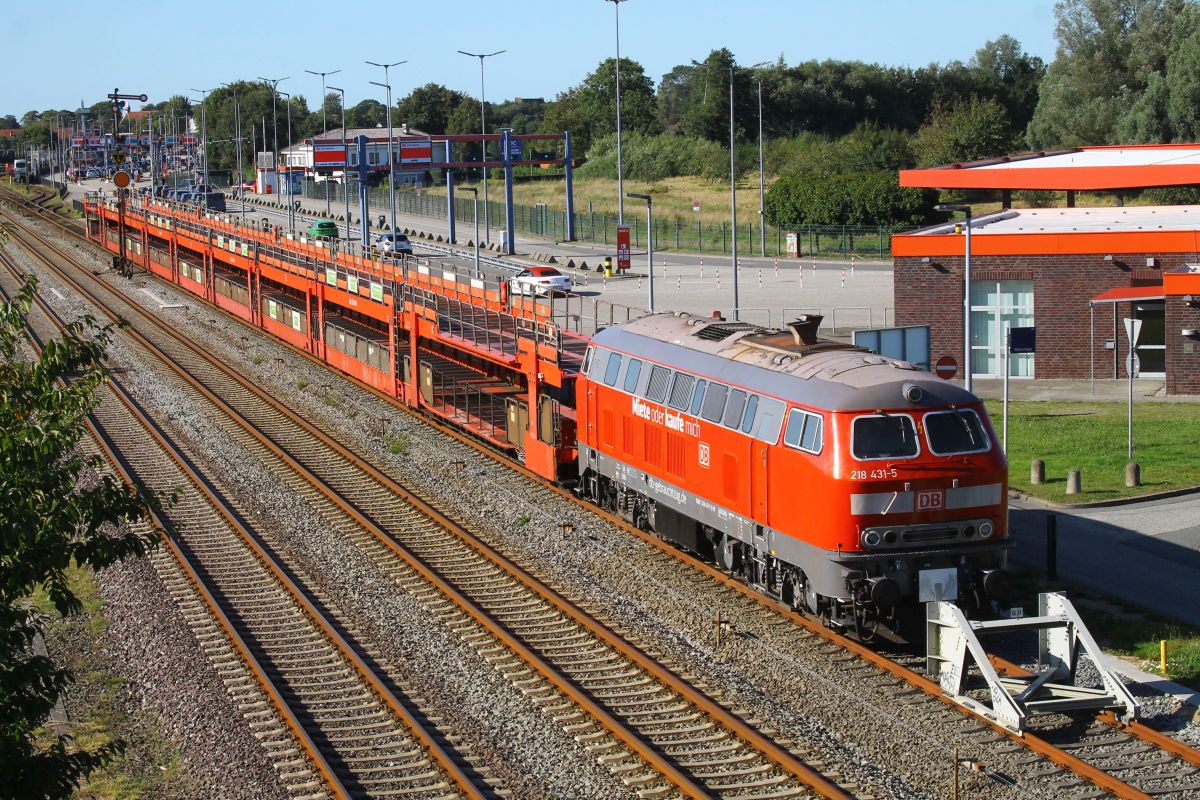 DB Gebrauchtzug 218 431 + Autotransportwagen Niebll AZ 06.09.2025