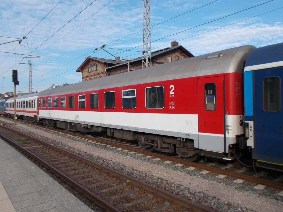 DB,CD und ein ZSK-Wagen,am 23.Juli 2015,im EC 378 Bratislava-Binz,in Bergen/R�gen.