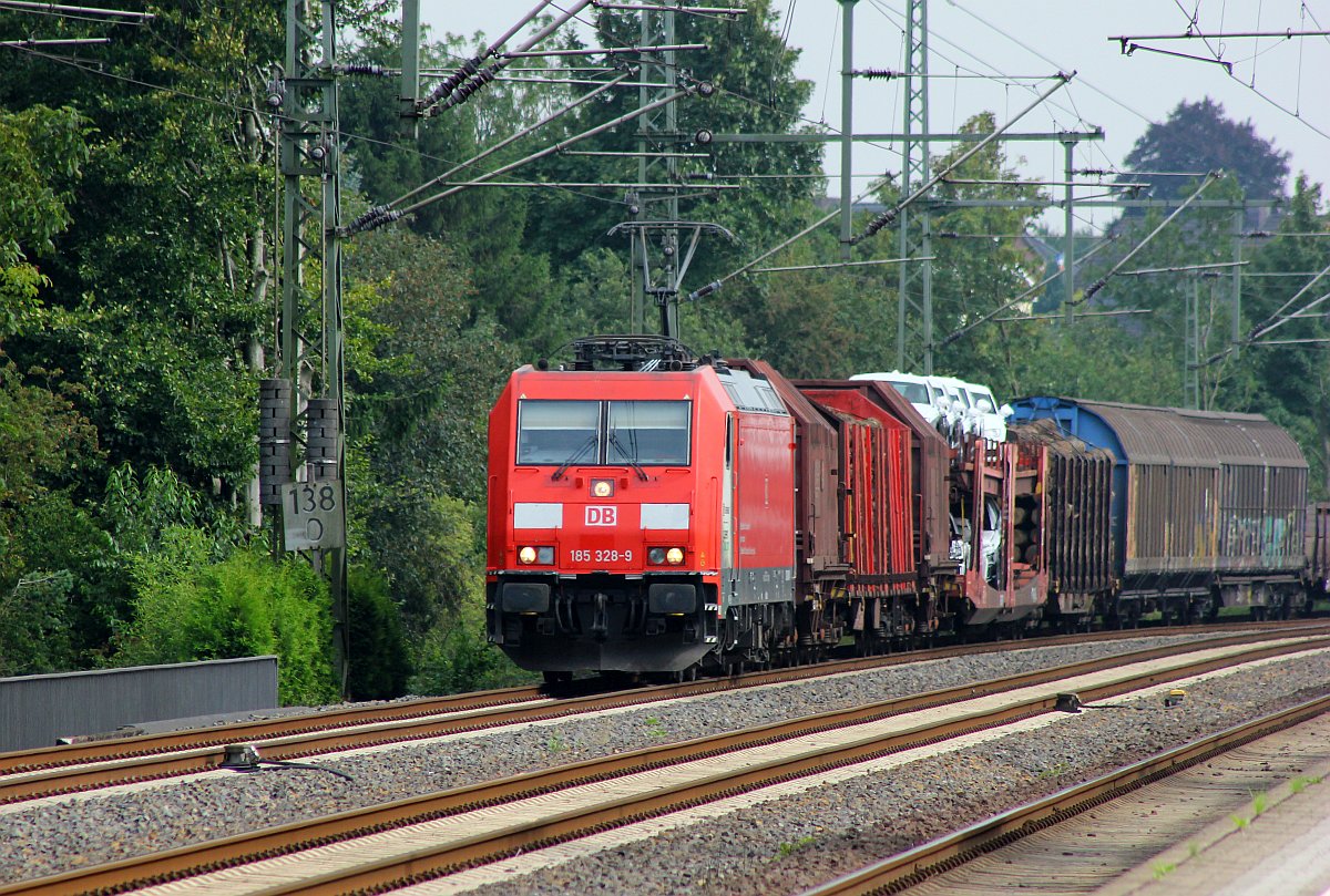 DBCSC 185 328-9 mit Gz nach Dänemark in Schleswig. 18.08.2017