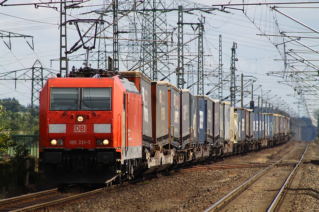 DBS/RSC 185 331-3 mit dem Samskip/VanDieren KLV aufgenommen in Jübek bei Schleswig. 14.08.2013