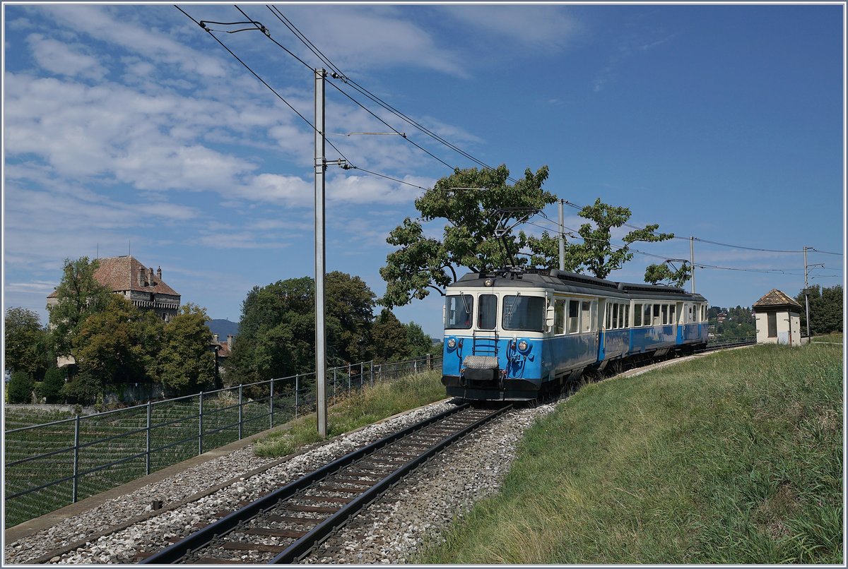 Der ABDe 8/8 4004 Fribourg in Châtelard VD. 
22. Aug.2018 