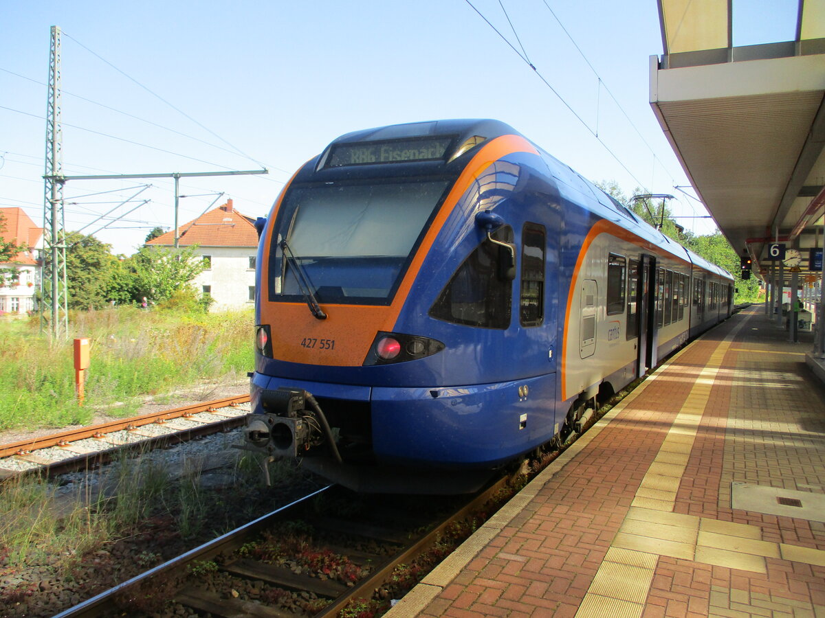 Der Cantus Flirt 427 551,aus Bebra,am 03,September 2021,in Eisenach.