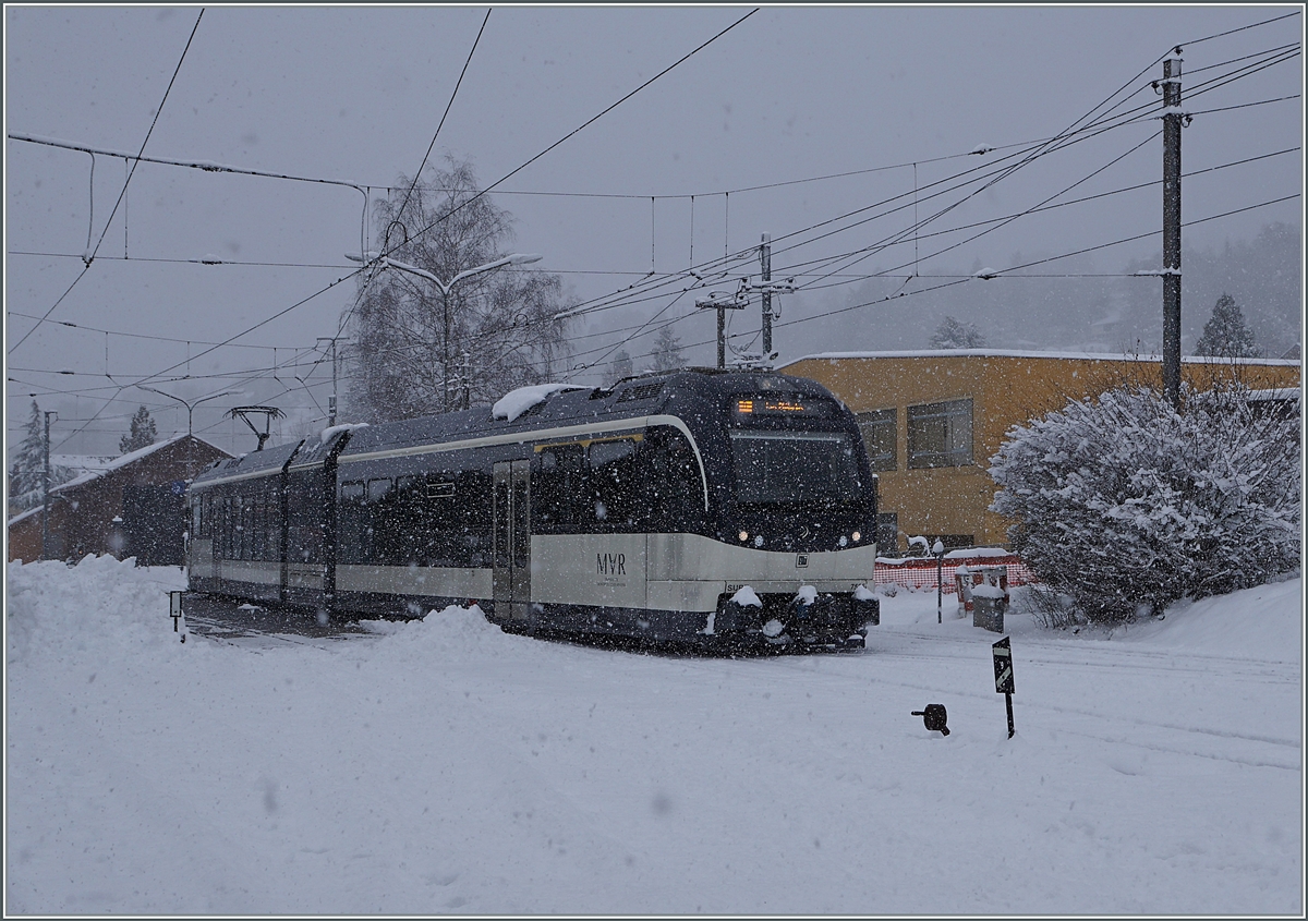 Der CEV MVR ABeh 2/6 7505 verlässt Blonay in Richtung Les Pléiades. 

25. Jan. 2021