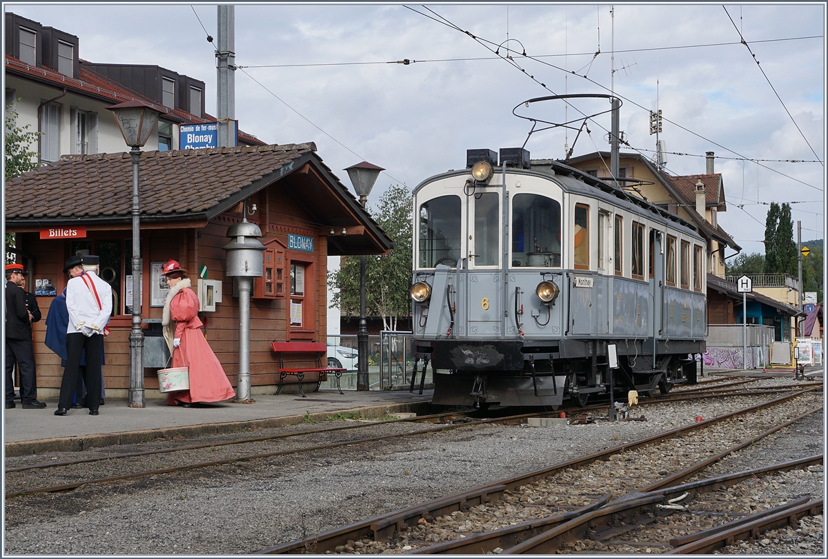 Der historische MCM N° 6 bei der Blonay-Chamby Bahn in Blonay.
17. Sept. 2017