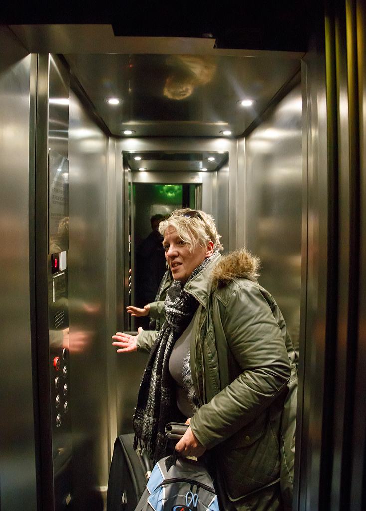 
Der kleine Lift im Hotel Bolzano in Milano am 27.12.2015.