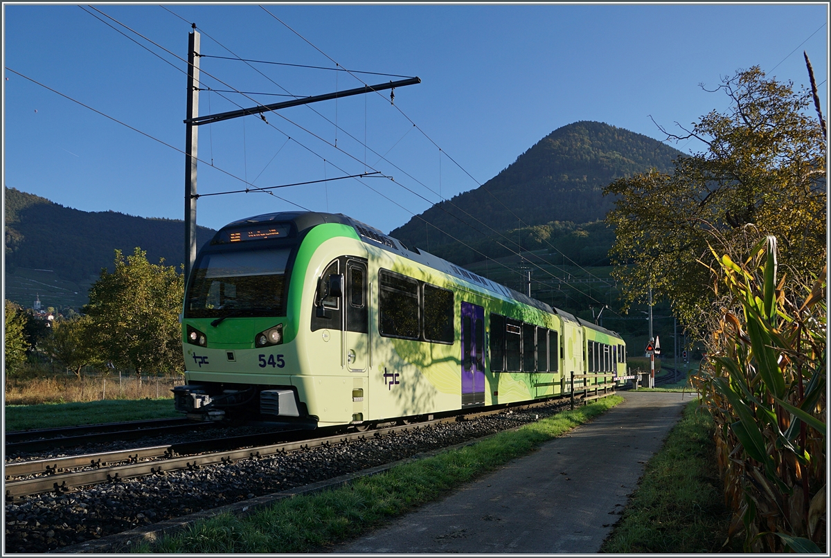 Der TPC Beh 2/6 545 verlässt Villy in Richtung Monthey-Ville.

11. Okt. 2021