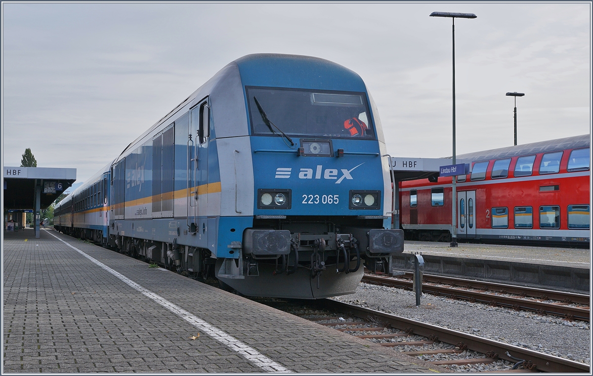 Die Alex 223 065 wartet in Lindau HBF auf die Abfahrt nach Mnchen.

22. Sept. 2018