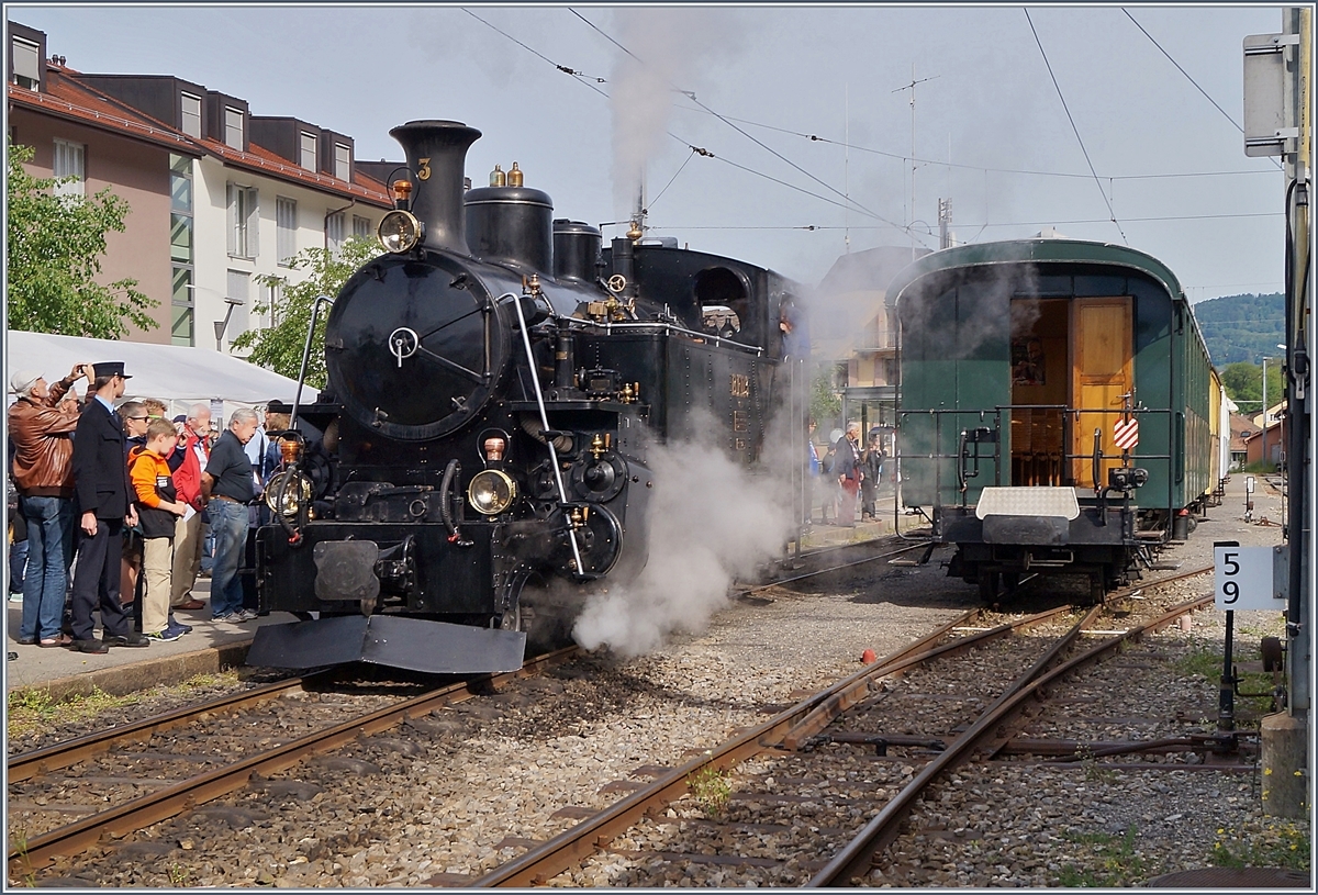 Die Blonay Chamby HG 3/4 N° 3 rangiert in Blonay. 

12.05.2018