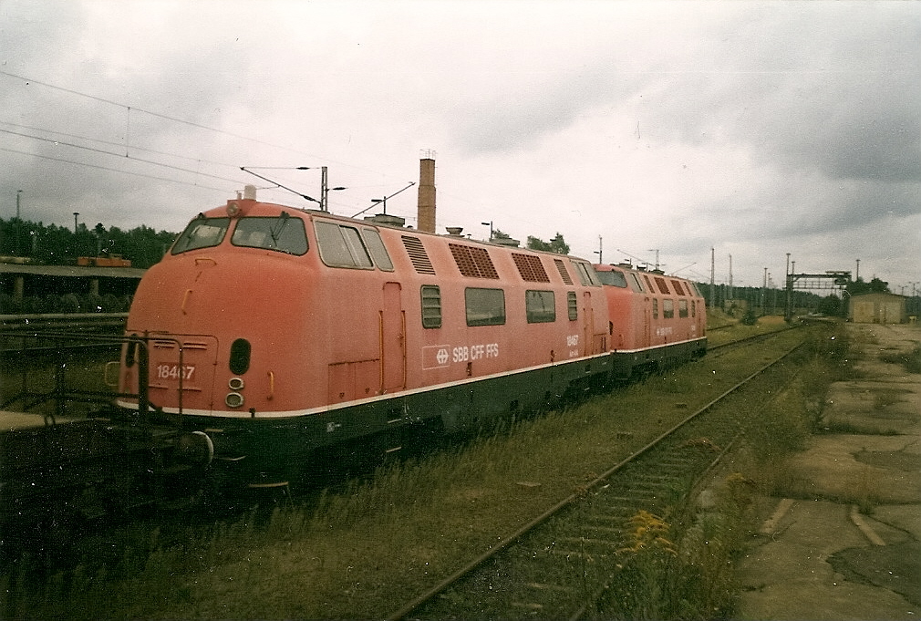 Die damals aus der Schweiz zur�ck geholten 220 017 und 220 077 in Seddin.