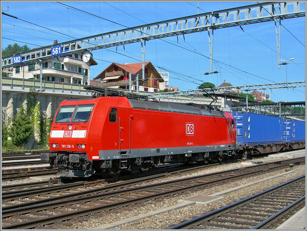 Die DB 185 136-9 in Spiez.
11. Juli 2006