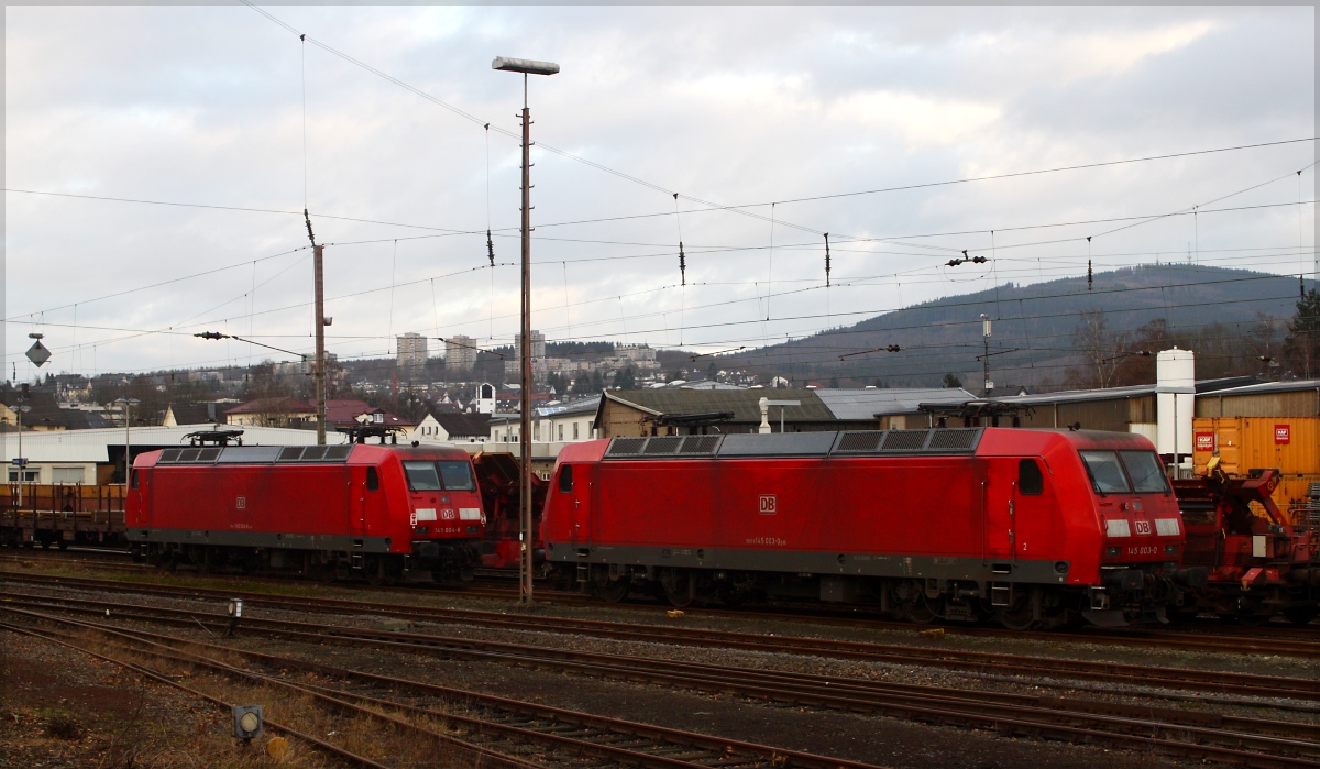 Die ersten Elektroloks die mir im Jahre 2014 vor die Linse kamen...145 003 und 145 004 abgestellt am 01.01.14 in Kreuztal