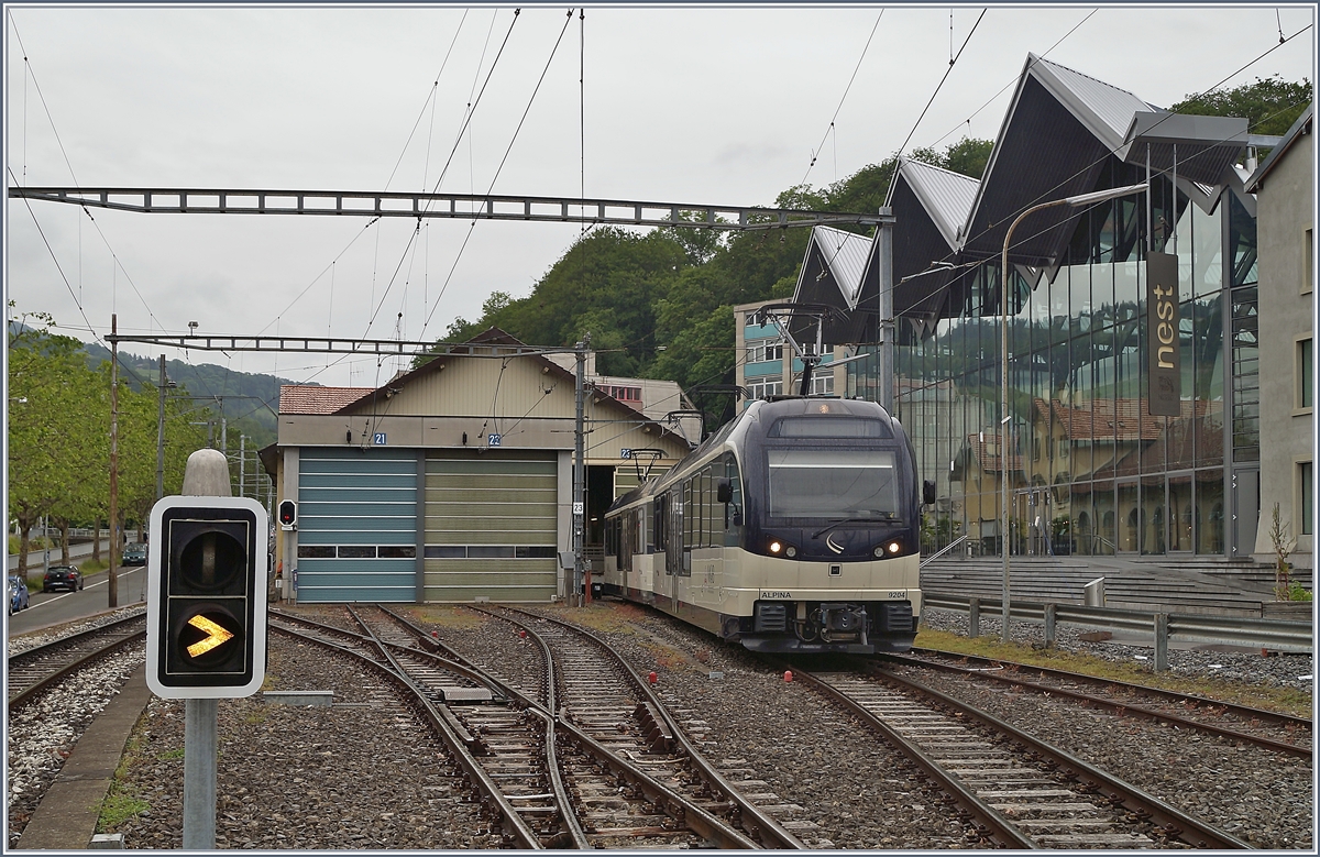 Die MOB Alpina Be 4/4 9204 und ABe 4/4 9304 stehen in Vevey.

11. Juni 2019