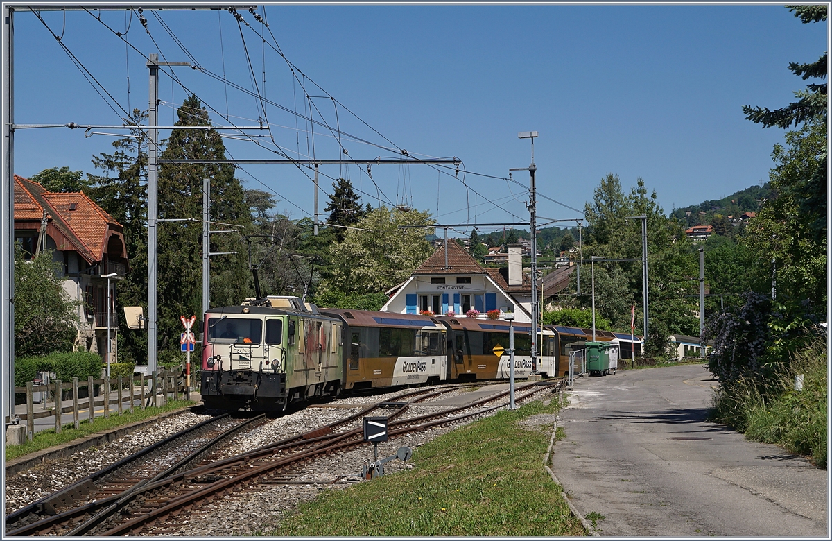 Die MOB GDe 4/4 6006 mit einem Panoramic Express nach Zweisimmen in Fontanivent. 

21.05.200
 