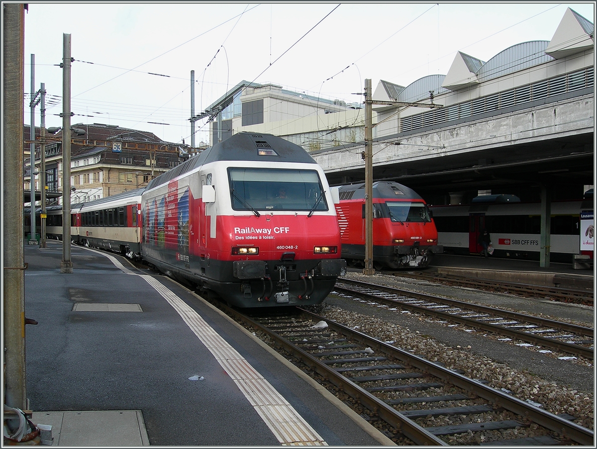 Die SBB Re 460 048-2 mit einem IR nach Brig.
31. Jan. 2015