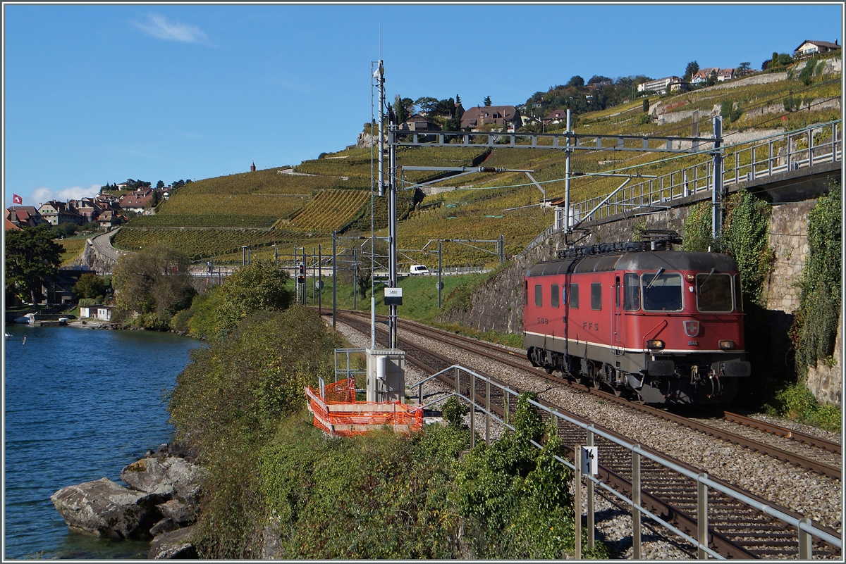 Die SBB Re 6/6 11644 zwischen Rivaz und St-Saphorin.
17. Okt. 2014