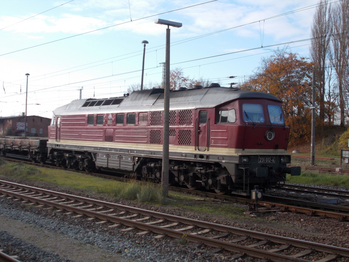 Die WFL 231 012 stand bis zum Abend,am 08.November 2014,in Bergen/Rügen. 