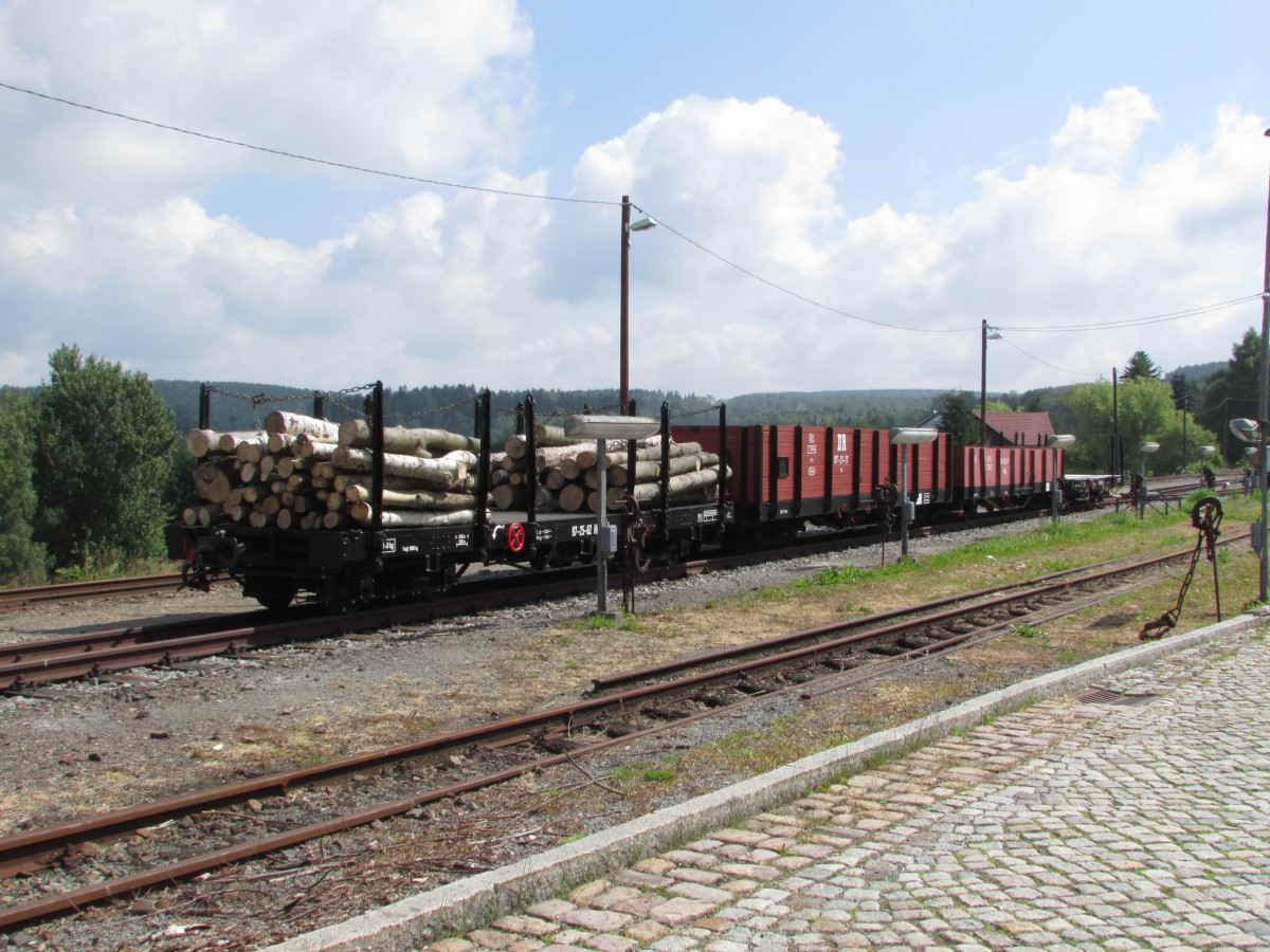 Diese 4 G�terwagen standen am 12.Juli.2013 in Cranzahl abgestellt