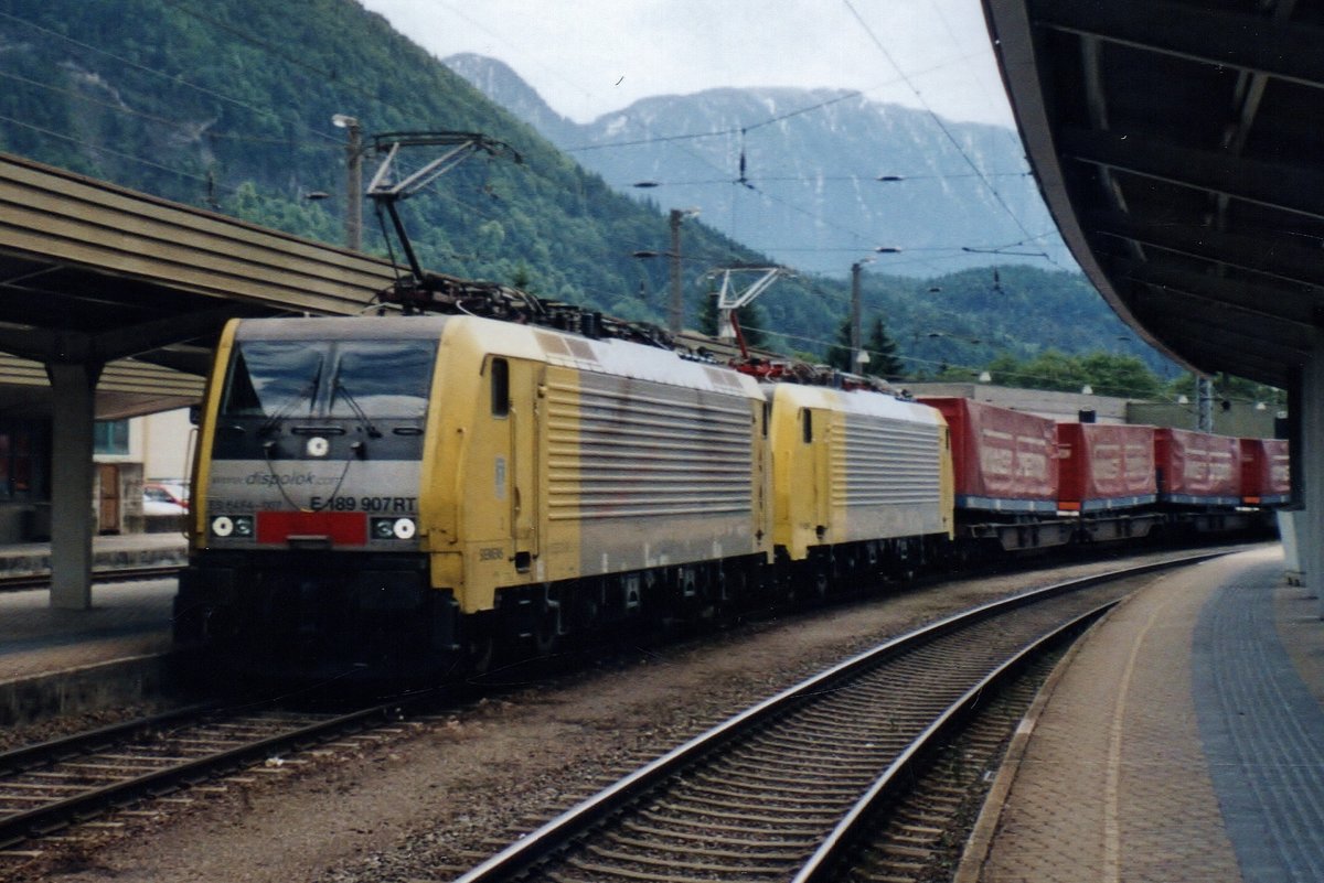 Dispolok 189 907 durchfahrt am 26 Mai 2007 Kufstein in die Richtung München Ost Rbf. 