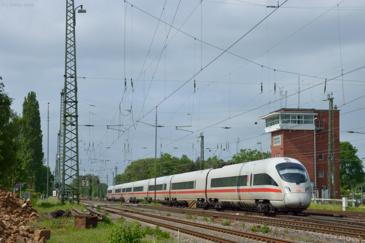 Ebenfalls ungewöhnlich war die Durchfahrt eines ICE-T durch Darmstadt-Kranichstein am 14.05.2016