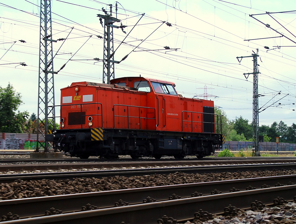 EBM 1 203 115-1 aufgenommen Hamburg Alte Süderelbbrücken am 23.07.2015