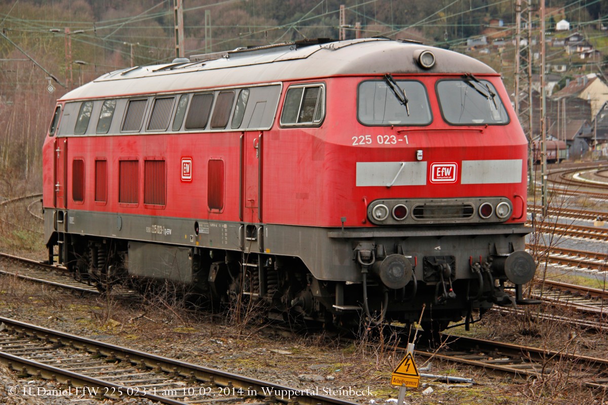 EfW 225 023-1 am 10.02.2014 in Wuppertal Steinbeck.