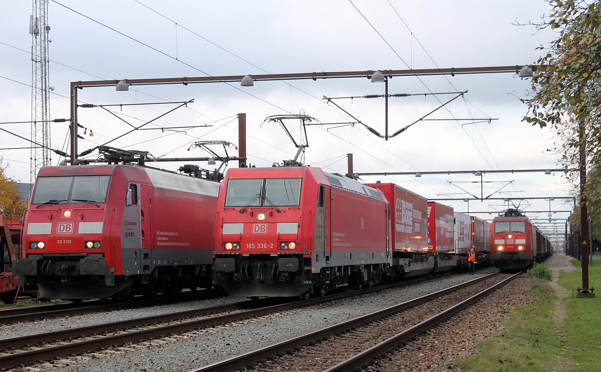 EG 3103 0185 336 und EG 3106 im dänischen Padborg. 20.10.2016