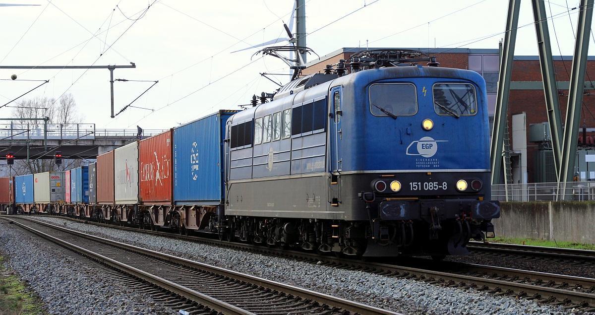 EGP 151 085-8 (REV/LD X/10.05.16) Einfahrt Waltershof/dradenau. 15.01.2022